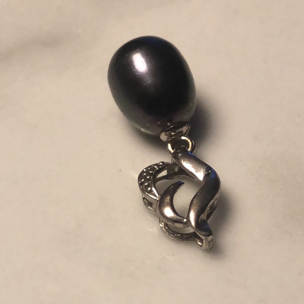 Purple Pearl sterling‎ silver pendant - Picture 3 of 4